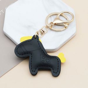 Wholesale Horse Leather Keychain New Design Cute Pegasus Animal PU Leather Keychain Luxury <b>Bag</b> <b>Charms</b> - Product Image 6