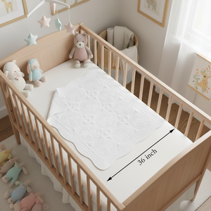 100% Cotton Quilted Baby Swaddle <strong>Blanket</strong> Scalloped Edge Soft <strong>Wrap</strong> for Newborn Wholesale OEM - Product Image 3