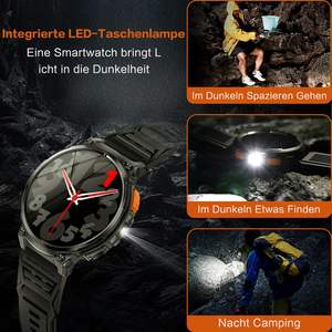 Montre connectée EDS K66, grand écran HD de 1,85 pouce, lampe torche LED, montre de fitness, 730 mAh, étanche IP68, plus de 120 modes sportifs pour Android IOS - Product Image 3