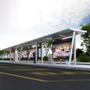 Tùy chỉnh chất lượng cao hiện đại thông minh thép không gỉ năng lượng mặt trời trạm xe buýt với <span class=keywords><strong>LED</strong></span>/LCD kỹ thuật số biển và quảng cáo hộp Đèn - Product Image 3