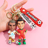 Llavero de gel de silicona de fútbol Ronaldo para aficionados, muñeco de estrella de fútbol, pequeño regalo, colgante de fútbol