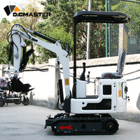 Mini-excavatrice sur chenilles diesel Digger Master blanche 0,7 tonne avec moteur EPA et pompe hydraulique, à prix abordable, à vendre