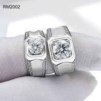 Bague pour homme en argent S925 avec pierre de moissanite créée en laboratoire Starsgem, couleur DEF, moissanite VVS, bague de fiançailles en argent