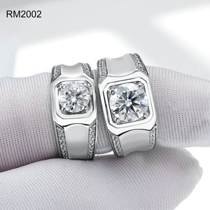 Starsgem Lab Created Moissanite Stone <b>Man</b> <b>Ring</b> S925 Sliver DEF Color VVS Moissanite Engagement Silver <b>Ring</b> - Product Image 1