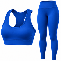 Ensemble de yoga et de fitness deux pièces, soutien-gorge de sport compressif avec leggings taille haute, vêtements de sport flexibles pour l'entraînement et la gym, pour femmes