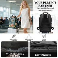 Sac à dos décontracté portable OEM à imprimé hibiscus hawaïen avec fermeture éclair et poche avant