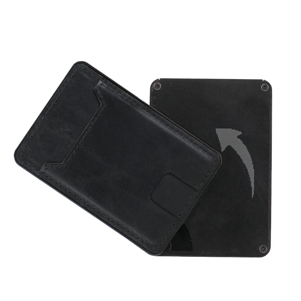 Card Holder with Money Pocket Pop Up Wallet RFID Blocking Slim Metal Card Case