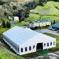 Tente de réception de luxe transparente pour 400 personnes, directement de l'usine, pour mariages et événements extérieurs, structure en alliage d'aluminium, toit et parois en PVC, garantie 1 an