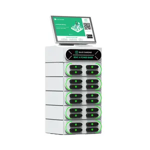 20 Sleuven Touchscreen Geïntegreerd Stack Power Bank Delen Verhuur Kiosk Station Met Ingebouwde Pos Automaat Snel Opladen
