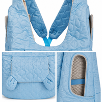 Sac à dos matelassé pour animaux de compagnie, sac en nylon à points ondulés, poche avant, 4 couleurs, léger 340g pour petits chiens et chats