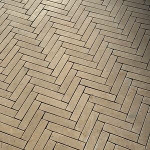 Pavés en chevrons, pavés en briques, pierre calcaire naturelle beige, pour sol de piscine, patio, pavés emboîtables, style antique - Product Image 1
