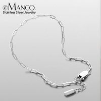 Bracelet EManco plaqué or blanc, chaîne trombone, fermoir mousqueton, fournitures modernes pour la fabrication de bijoux masculins, matériel de bricolage fait main