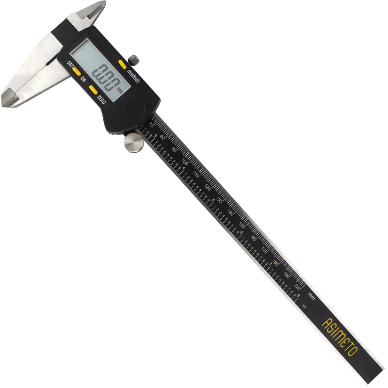Цифровой штангенциркуль ASIMETO 0-150 мм, штангенциркуль с нониусом 0-6 дюймов, измерительный инструмент