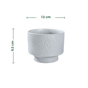 Vaso Moderno in Ceramica Grigia Smaltata Eco-Friendly con Superficie Martellata e Base Rialzata <span class=keywords><strong>per</strong></span> Uso Interno/Esterno Giardino - Product Image 2
