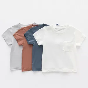 Vente en gros et sur mesure bambou spandex bébé vêtements t-shirt nouveau-né enfant garçon et fille bébé t-shirts coton