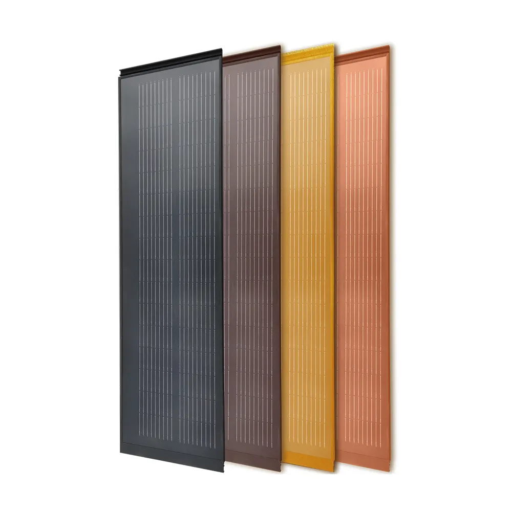 RIXIN single glass roof solar tile curved surface solar panel roof tile thin film cells solar roof tiles