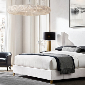 Nouveau <span class=keywords><strong>design</strong></span> Personnalisé maison hôtel chromé goutte pendaison grand anneau cristal <span class=keywords><strong>lustre</strong></span> pendentif lumière - Product Image 5