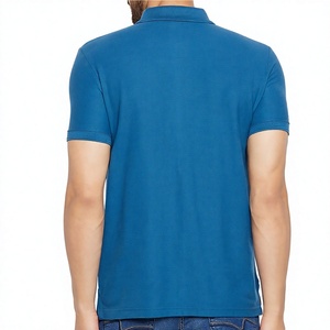 เสื้อเชิ้ตแขนสั้นผู้ชาย LONG MISSION INDUSTRY สีน้ำเงิน ผ้าคอตตอนปิเก้ สวมใส่สบาย สีพื้น ระบายอากาศได้ดี ทรงปกติ แห้งเร็ว - Product Image 6