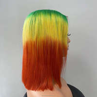 Perruques de cheveux humains 613 Blond Miel Ombré Trois Tons Rose Lisse Extrême Courtes Type Bob avec Fermeture en Dentelle HD 4x4 Sans Colle Origine Vietnam