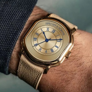 Reloj de Hombre Vintage de Moda 2025, Reloj de Acero Inoxidable con Baño de Oro PVD, Correa de Cuero Genuino, Movimiento Japonés VH31, Resistente al Agua - Product Image 3