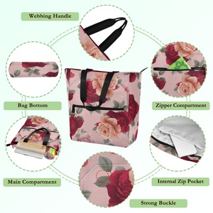 Bolso de mano con diseño de dibujos animados hawaianos, de gran capacidad, portátil y duradero, adecuado para la escuela, viajes y actividades al aire libre - Product Image 3