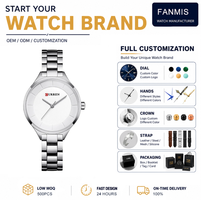 Custom CURREN 9015 Small Dial Quartz Watch Ladies Waterproof Wristwatch Casual Premium Elegant Top Exceptional Luxury Pro