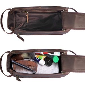 Custom Travel <b>Shaving</b> Dopp <b>Kit</b> Water-resistant Bathroom Toiletries Organizer Genuine Leather Cosmetic Bag Toiletry Bag <b>for</b> <b>Men</b> - Product Image 2