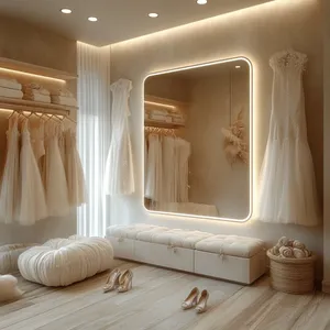 Miroir de salon d'hôtel moderne Miroir rétroéclairé LED avec lumières <span class=keywords><strong>Produit</strong></span> miroir LED contemporain - Product Image 3