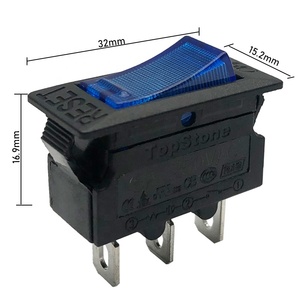 <span class=keywords><strong>Disjoncteur</strong></span> à bascule à lumière bleue <span class=keywords><strong>16A</strong></span> 250V avec capacité de coupure 10ka Boîtier noir - Product Image 2