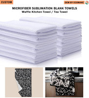 Serviettes de cuisine en microfibre super absorbantes vierges pour sublimation de logo personnalisé, pour usage en cuisine - Vente en gros