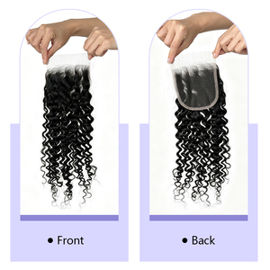 Extensions de cheveux naturels Jerry Curly HD Lace Closure 100% cheveux humains, pré-épilées, avec ligne de cheveux naturelle, pour femmes - Product Image 4