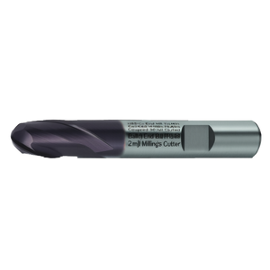 Fraise à queue HSS-Co TA1418 avec revêtement TiAlN, hélice à 30 degrés, bout sphérique, 2 dents - Product Image 2