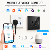 Prise murale intelligente Tuya 86x86 WiFi Zigbee UK avec chargeur USB Type C, contrôle à distance par application, verrouillage enfant, vente directe usine