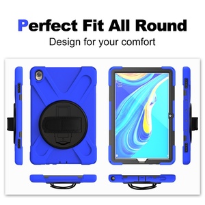 2025เคสแท็บเล็ตซิลิโคน3ชั้นสำหรับ <span class=keywords><strong>Huawei</strong></span> <span class=keywords><strong>Mediapad</strong></span> <span class=keywords><strong>M6</strong></span> 10.8พร้อมขาตั้งสายคล้องไหล่ SCM-W09/AL09