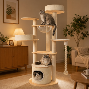 Centro <span class=keywords><strong>de</strong></span> Actividades para Gatos <span class=keywords><strong>de</strong></span> Lujo, Moderno y Resistente, con Ramas <span class=keywords><strong>de</strong></span> Madera Natural, Poste Rascador <span class=keywords><strong>de</strong></span> Sisal, Estructura para Escalar, Diseño Único para Navidad - Product Image 3
