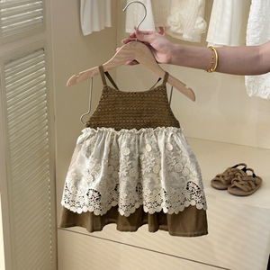 Child Star Circle Girls Sleeveless Lace Dress Breathable Summer Hollow-Out Suspender Dress For Children - Product Image 1