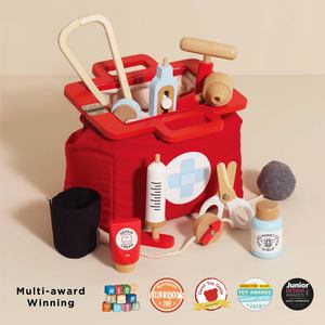 Set da gioco medico in legno per bambini, Kit medico di finzione con giochi di ruolo da infermiera, i classici <span class=keywords><strong>giocattoli</strong></span> in legno possono personalizzare - Product Image 4