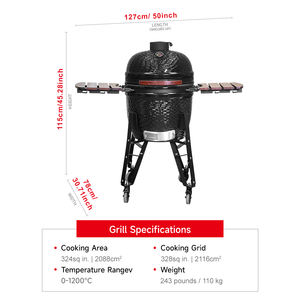 SEB KAMADO <span class=keywords><strong>Barbecue</strong></span> hybride à gaz et charbon de bois <span class=keywords><strong>Barbecue</strong></span> de jardin pour fumoir extérieur <span class=keywords><strong>Barbecue</strong></span> à œufs en céramique - Product Image 2