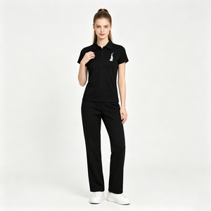 Kaos Polo Bordir Slim Fit Gaya Drill, Atasan Kasual Hip Hop Amerika untuk Pria, Kaos Pria Kasual Custom - Product Image 1