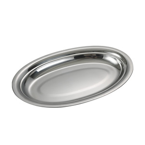 Stainless Steel Oval Plate 17-17.9cm Thick Durable For Steaming Barbecue Cold Dish Grilled Meat - Product Image 2