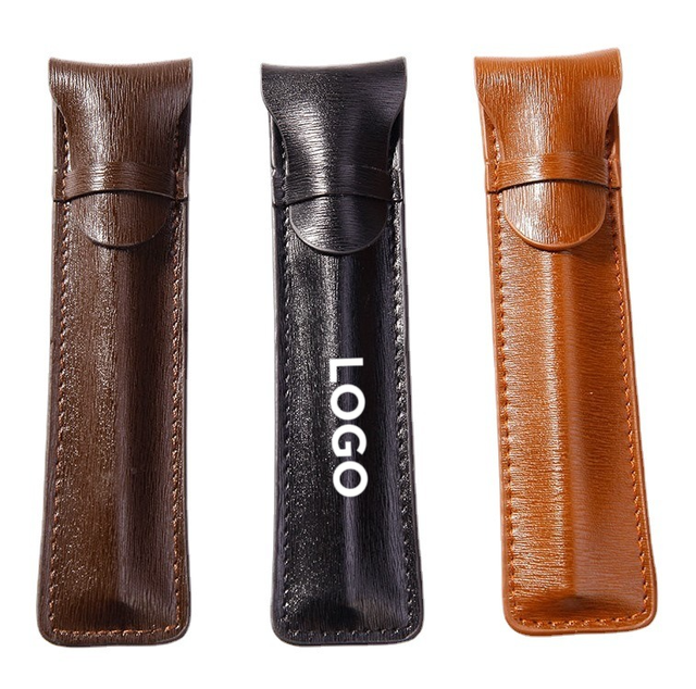 Minimalist PU Leather Pen Sleeve, Single Pen Case, Writing Pen Protector, Stationery Organizer