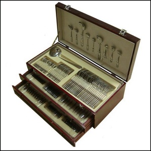 Juego de <span class=keywords><strong>Cubiertos</strong></span> de Acero Inoxidable de 125 Piezas, <span class=keywords><strong>Cubiertos</strong></span> Plateados, Cucharas, Tenedores y Cuchillos, <span class=keywords><strong>Estuche</strong></span> de Madera <span class=keywords><strong>para</strong></span> Fiestas y Bodas - Product Image 6