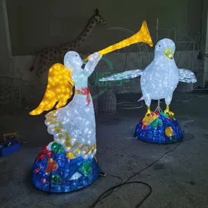 Outdoor Courtyard Led Light Decoration Can Be Customized 3D Christmas Angel Decoration Light