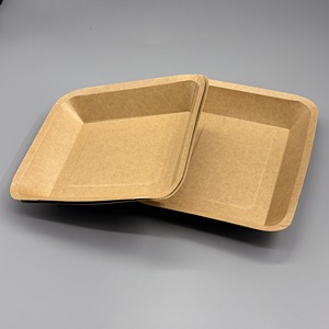 Plateau en papier rectangulaire jetable de qualité alimentaire, impression de logo couleur personnalisée, assiette alimentaire jetable pour les restaurants de restauration rapide - Product Image 2