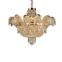 Lustre de salon duplex Meerosee, style français européen, villa, cristal, décoration de luxe pour hall d'hôtel MD92495