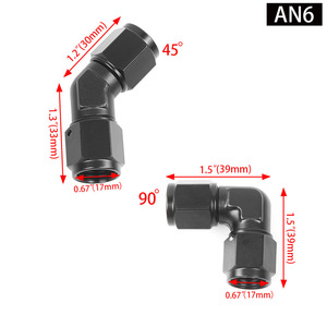 Adaptateur de tuyau d'huile en alliage d'aluminium AN4 AN6 AN8 AN10 AN12 45 degrés 90 degrés pour la rénovation du système de refroidissement automobile - Product Image 3