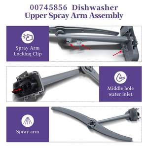 Ensemble de bras de pulvérisation supérieur pour lave-vaisselle 00745856 compatible avec Bosch, en plastique, pour usage domestique - Product Image 5