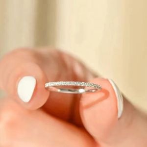 Xinfly 18k Gold 0.1ct Natural Diamond Classic AU750 <b>Row</b> Eternity Rings Fashion Jewelry - Product Image 5