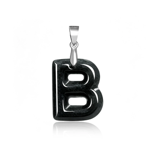 Pendentif en jadéite naturelle de qualité A avec lettres anglaises et un pendentif en forme de poulet. Fermoir en argent S925. Pendentif gravé. - Product Image 1