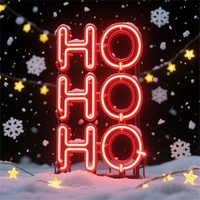 Enseigne néon LED bleue moderne pour Noël, lettres lumineuses pour publicité extérieure, étanche et décorative